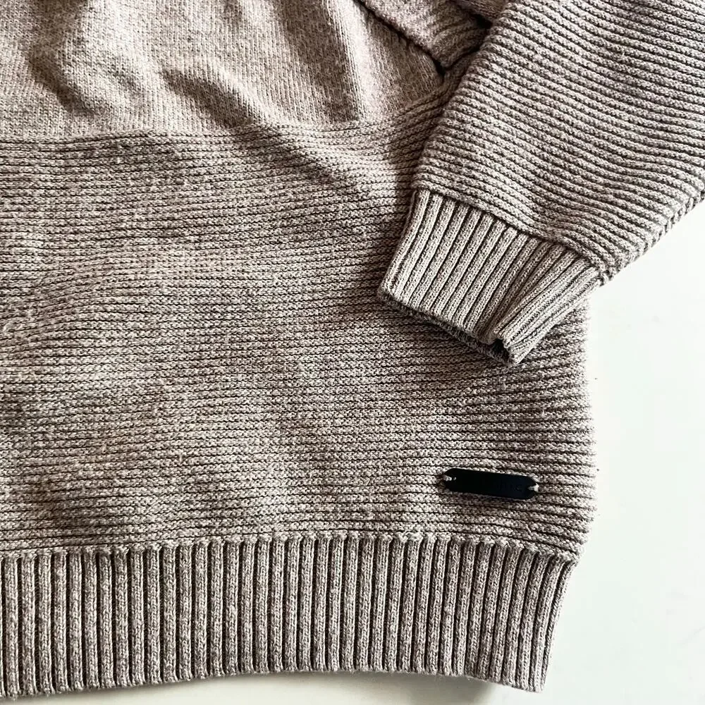 Kidichic Boys Tan Sweater Hoodie Cozy Neutral Everyday Pullover 12M